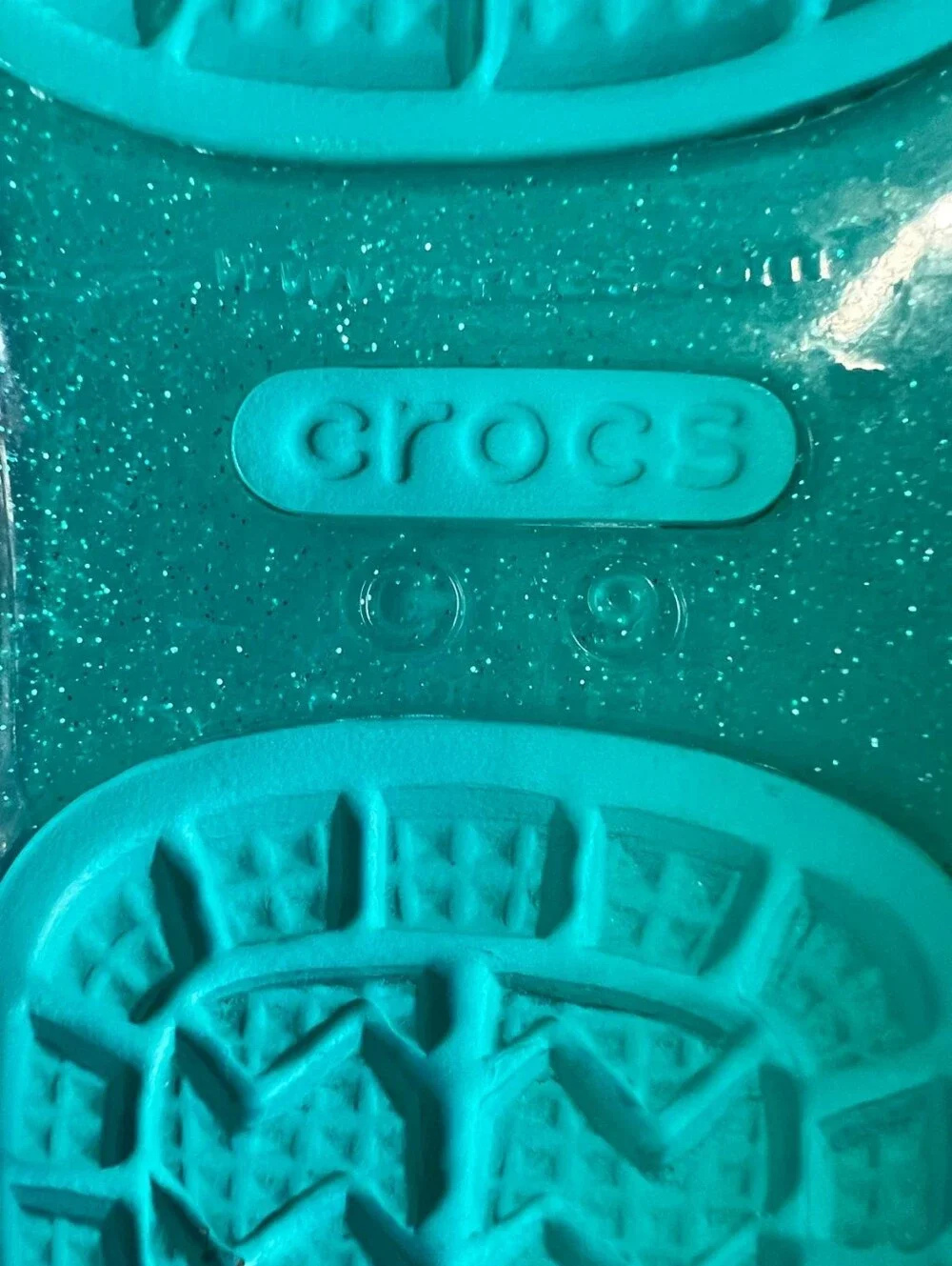 RARE Croc Isabella Ariel Little Mermaid Kids Glitter Jelly Slip-On Size 9